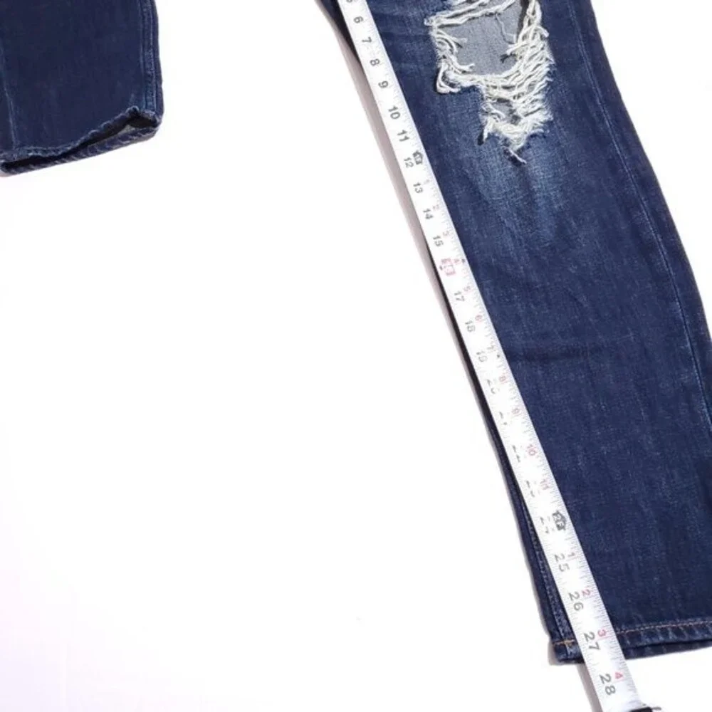 Abercrombie Boyfriend Straight Leg Jeans Size 2 26 Distressed Destroyed Loose